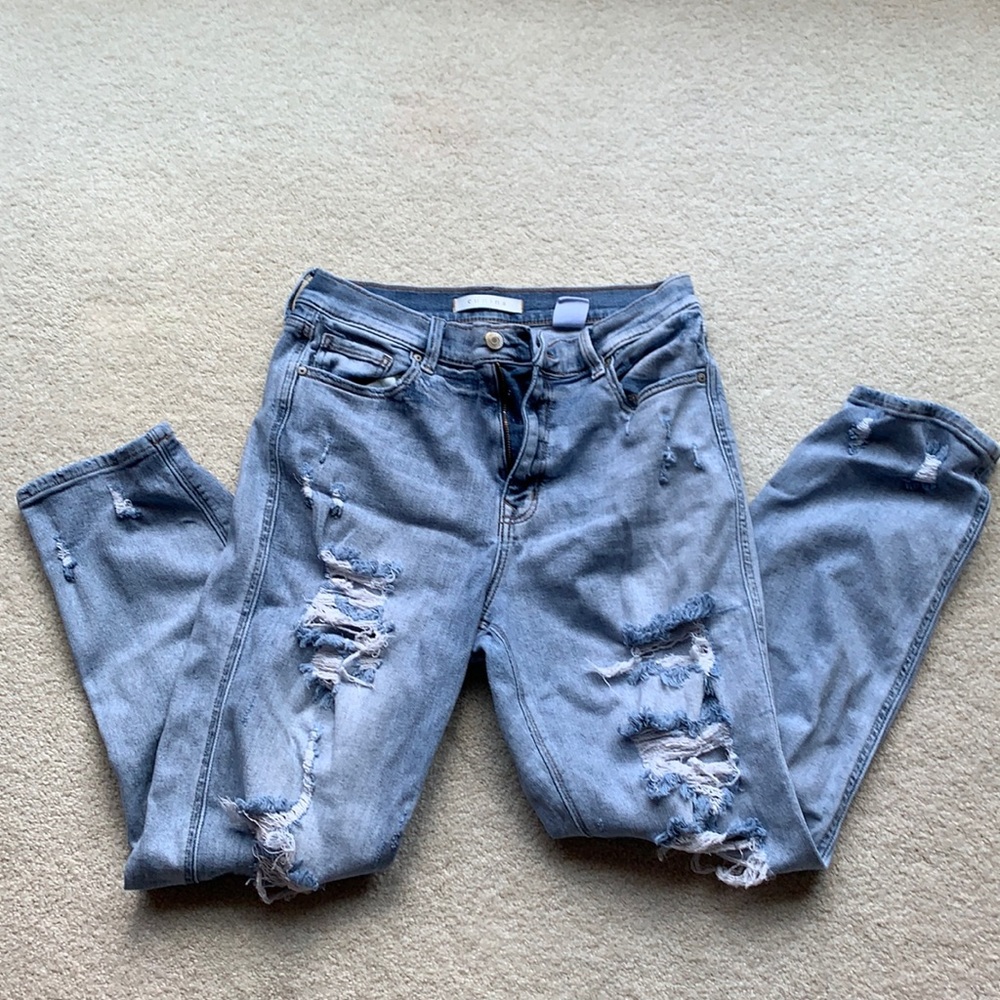 EUNINA high rise jeans with holes gently worn